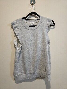 Studio Collection by David Lerner Gray Ruffled Sweatshirt Tank